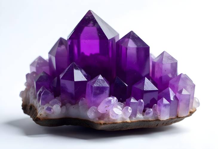 Purple Elegance CloseUp of Amethyst Quartz Crystals